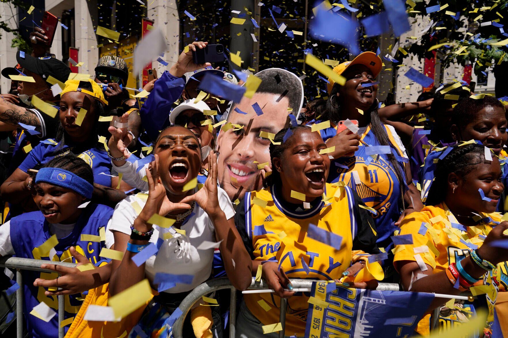 APTOPIX Warriors NBA Championship Parade Basketball